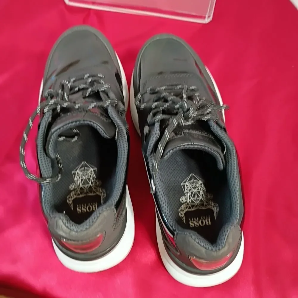 Hugo Boss Black and Gray Sneakers Mens SZ 6